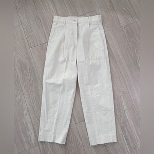 Cos Cream Hemp & Cotton Blend Trousers